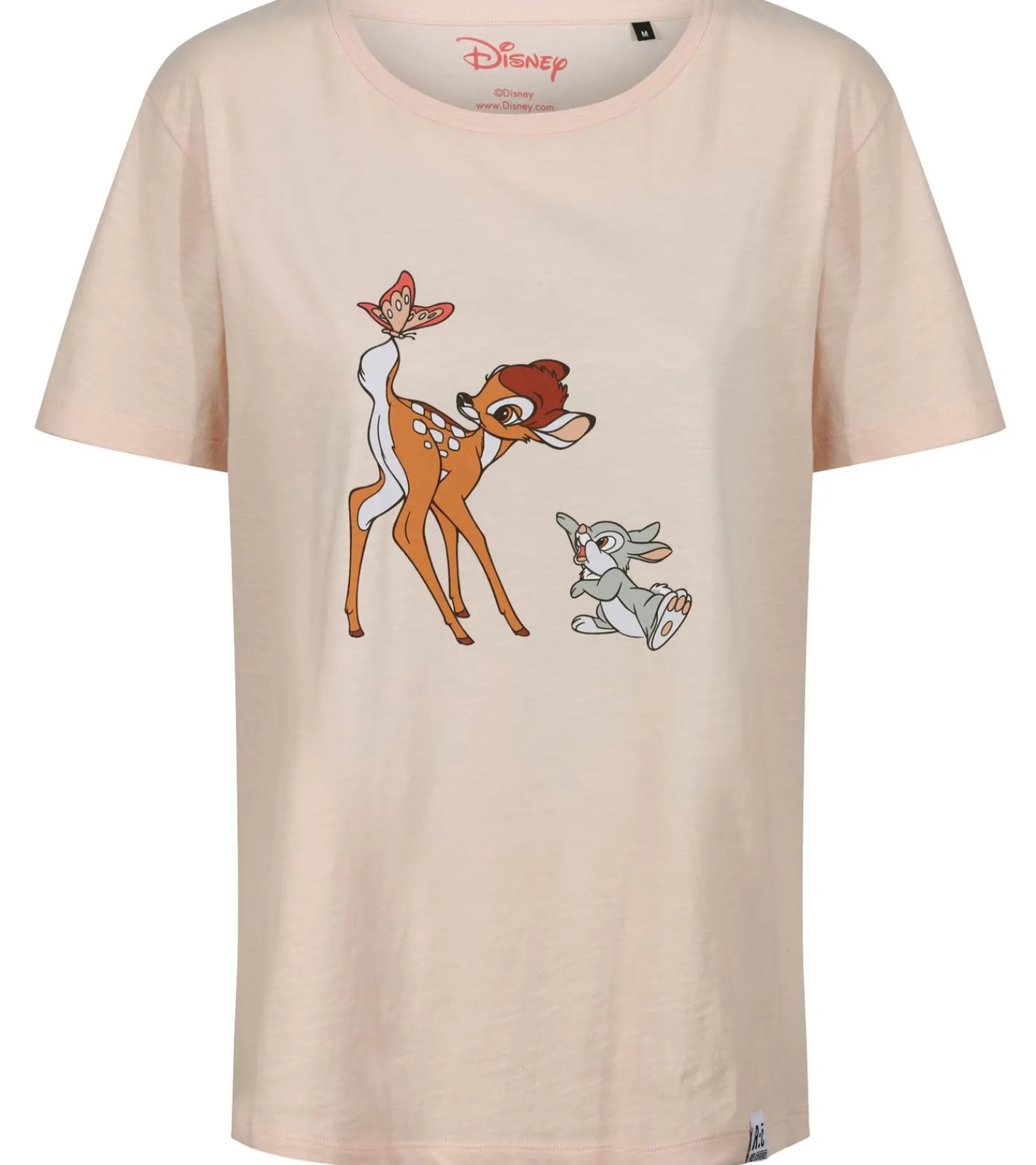 Tops & T-Shirts*RE:COVERED X Disney Damen T-Shirt mit Bambi und Klopfer Design Baumwoll-Shirt Rundhals-Shirt RCDIF2066 Rosa