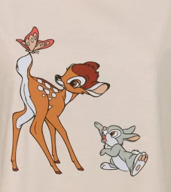 Tops & T-Shirts*RE:COVERED X Disney Damen T-Shirt mit Bambi und Klopfer Design Baumwoll-Shirt Rundhals-Shirt RCDIF2066 Rosa
