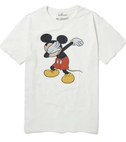 Tops & T-Shirts*RE:COVERED X Disney Damen T-Shirt mit großem Mickey Mouse Print Baumwoll-Shirt Rundhals-Shirt PCDIS1150 Weiß