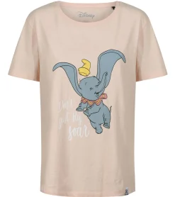 Tops & T-Shirts*RE:COVERED X Disney Damen T-Shirt mit Dumbo Print Baumwoll-Shirt Rundhals-Shirt RCDIF2069 Rosa