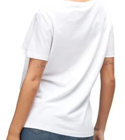 Tops & T-Shirts*RE:COVERED X Disney Damen nachhaltiges T-Shirt mit Mickey Mouse Aufdruck in Pastell-Farben Baumwoll-Shirt Rundhals-Shirt RCDIF207 Weiß oder Schwarz