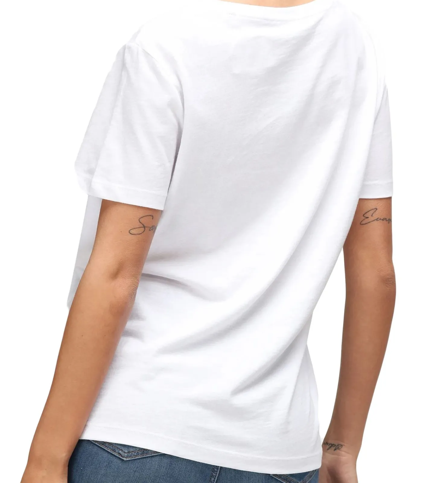 Tops & T-Shirts*RE:COVERED X Disney Damen nachhaltiges T-Shirt mit Mickey Mouse Aufdruck in Pastell-Farben Baumwoll-Shirt Rundhals-Shirt RCDIF207 Weiß oder Schwarz