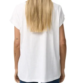 Tops & T-Shirts*RE:COVERED X Disney Damen T-Shirt mit Mickey Mouse Print Baumwoll-Shirt Rundhals-Shirt MMDIS2591 Wollweiß