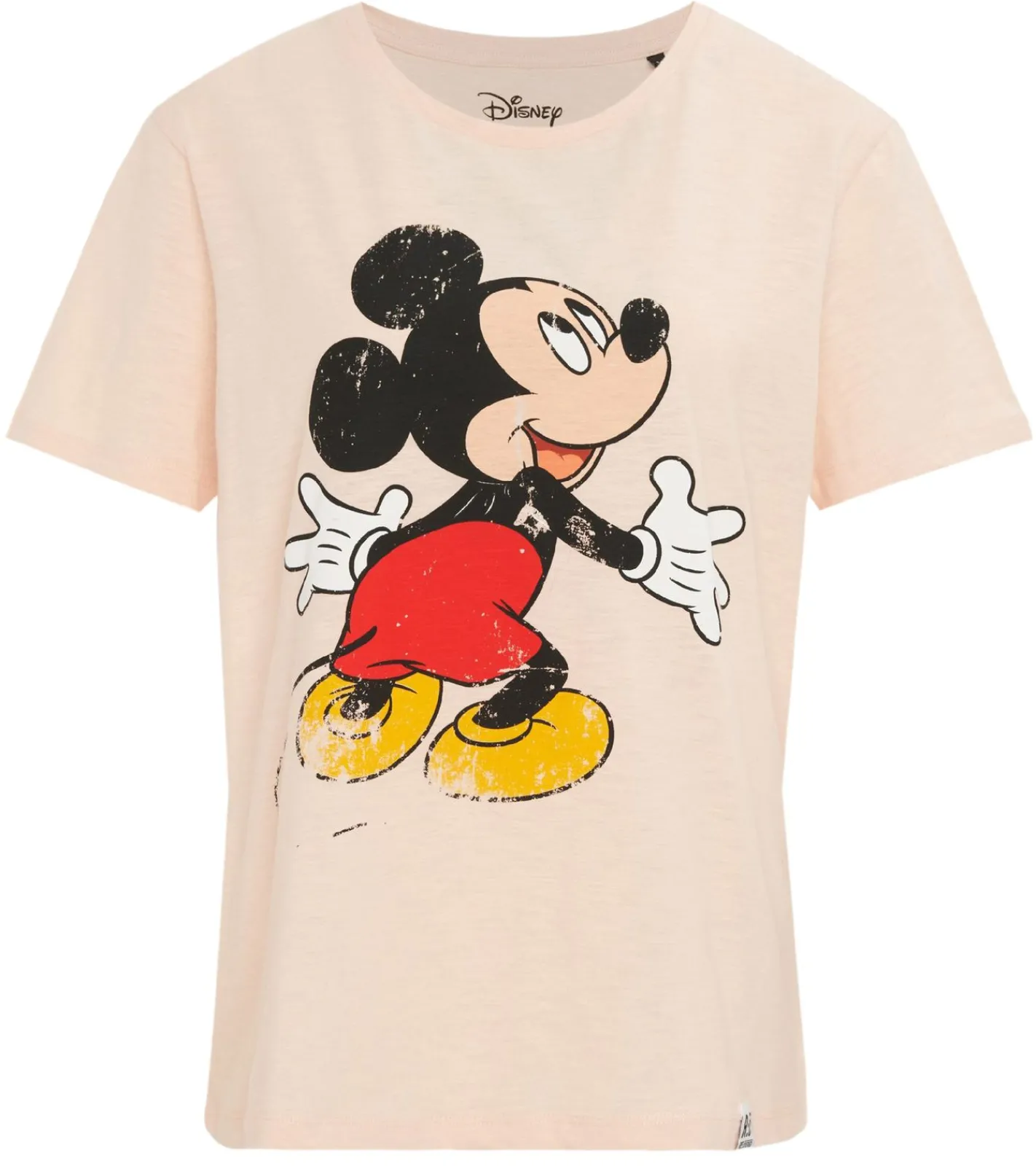 Tops & T-Shirts*RE:COVERED X Disney Damen T-Shirt mit Mickey Mouse Hug Print Baumwoll-Shirt Rundhals-Shirt MMDIS2579 Rosa