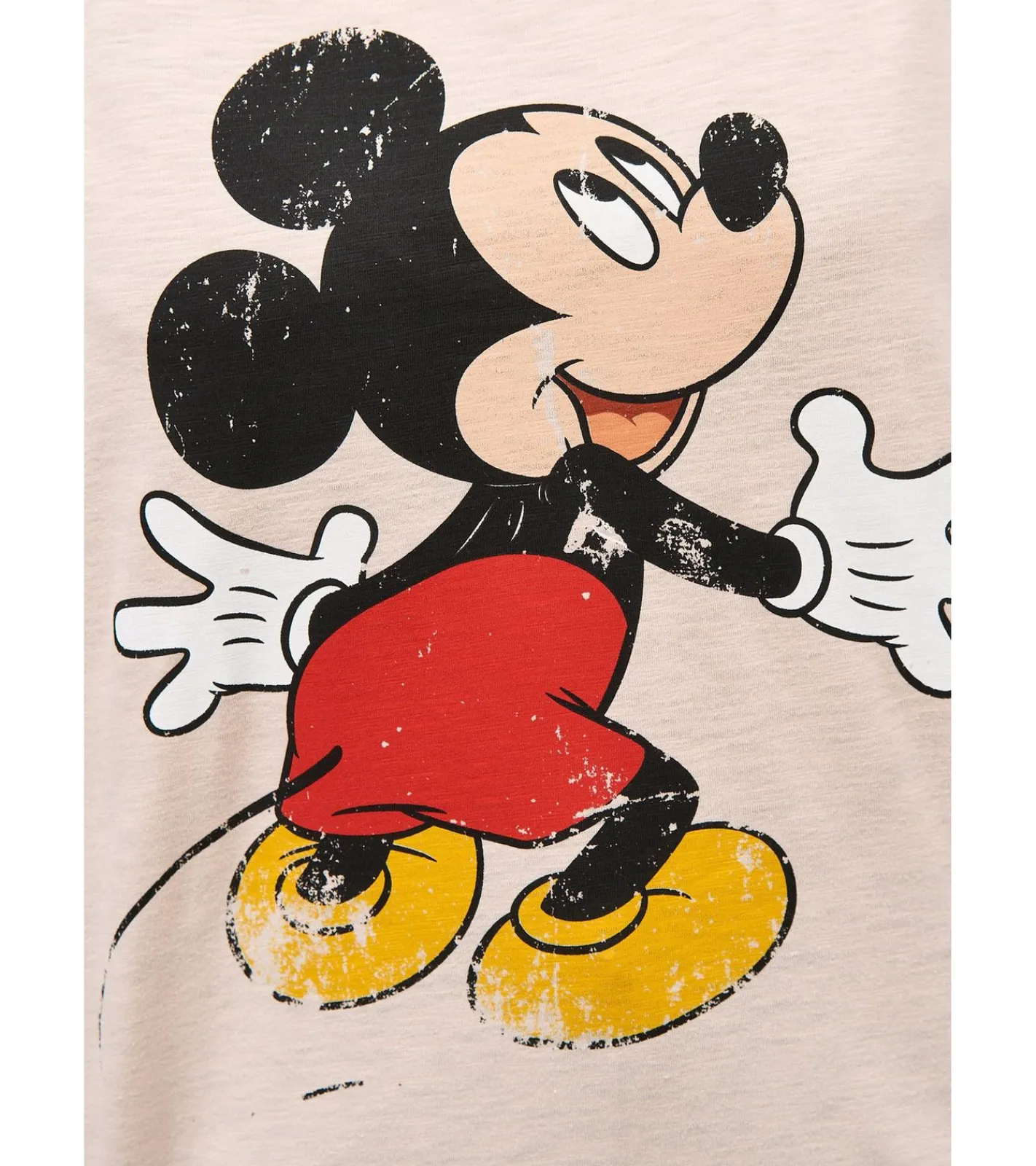 Tops & T-Shirts*RE:COVERED X Disney Damen T-Shirt mit Mickey Mouse Hug Print Baumwoll-Shirt Rundhals-Shirt MMDIS2579 Rosa