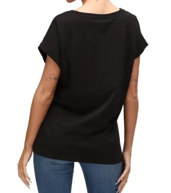 Tops & T-Shirts*RE:COVERED X Disney Damen T-Shirt Baumwoll-Shirt Rundhals-Shirt Kurzarm-Shirt RCDIF2062 Schwarz