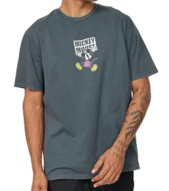 T-Shirts & Tank Tops*RE:COVERED X Disney Herren T-Shirt mit Mickey Print Baumwoll-Shirt Rundhals-Shirt MMDIS2686 Grau