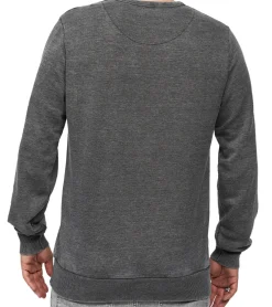 Pullover & Sweater*RE:COVERED X DISNEY Herren Rundhals-Pullover mit MICKEY MOUSE Print Alltags-Sweater mit Baumwollanteil MMDIS2492 Grau