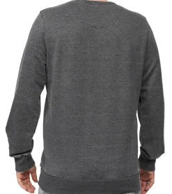 Pullover & Sweater*RE:COVERED X DISNEY Herren Rundhals-Pullover mit MICKEY MOUSE Print Alltags-Sweater mit Baumwollanteil MMDIS2486 Grau