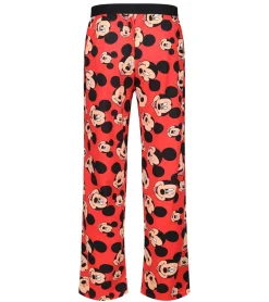Nachtwäsche & Bademode*RE:COVERED X Disney Mickey Mouse Loungepants Herren Schlafanzug-Hose mit Mickey Mouse Print Baumwolle Pyjama-Hose RCDIF2103 Rot
