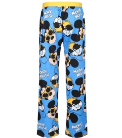 Nachtwäsche & Bademode*RE:COVERED X Disney Mickey Mouse and Donald Duck Loungepants Herren Schlafanzug-Hose Stylische und bequeme Baumwoll Pyjama-Hose RCDIF2105 Blau/Gelb