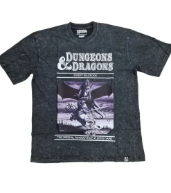 T-Shirts & Tank Tops*RE:COVERED X DUNGEONS & DRAGONS Herren T-Shirt Expert Rulebook Baumwoll-Shirt Rundhals-Shirt RCHAS168 Schwarz/Grau