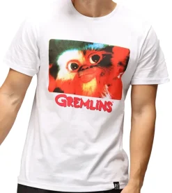 T-Shirts & Tank Tops*RE:COVERED X GREMLINS Herren T-Shirt mit großem Foto-Print Rundhals-Shirt RCWARN557 Weiß