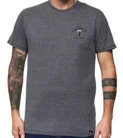 T-Shirts & Tank Tops*RE:COVERED X GUINESS Herren T-Shirt mit kleinem Logo Alltags-Shirt Baumwoll-Shirt Kurzarm-Shirt AKGUIN235 Grau