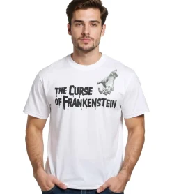 T-Shirts & Tank Tops*RE:COVERED X HAMMER Horror Herren T-Shirt Curse of Frankenstein Baumwoll-Shirt mit großem Rückenprint Rundhals-Shirt RCSTC108 Weiß