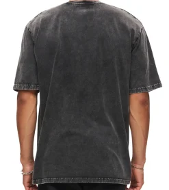 T-Shirts & Tank Tops*RE:COVERED X LOONEY TUNES Herren T-Shirt mit Print Baumwoll-Shirt Rundhals-Shirt RCWARN749 Washed-Schwarz