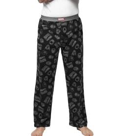 Nachtwäsche & Bademode*RE:COVERED X MARVEL Comics Hero Loungepants Herren Schlafanzug-Hose mit Marvel-Figuren-Print Pyjama-Hose MMDIF1485 Schwarz/Grau