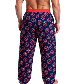 Nachtwäsche & Bademode*RE:COVERED X MARVEL Deadpool Icon Repeat Loungepants Herren Schlafanzug-Hose Deadpool-Print Pyjama-Hose PCMARV504 Blau/Rot