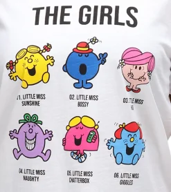 Tops & T-Shirts*RE:COVERED X Mr. Man und Little Miss Damen Baumwoll-Shirt mit The Girls-Aufdruck T-Shirt Rundhals-Shirt RCMMM3199 Weiß