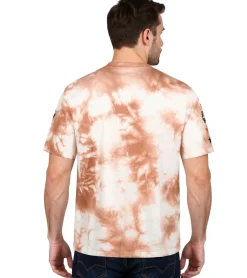 T-Shirts & Tank Tops*RE:COVERED X NFL Cincinnati Bengals Herren T-Shirt mit Logo-Print Baumwoll-Shirt Rundhals-Shirt RCNFL1392 Braun/Weiß