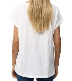 Tops & T-Shirts*RE:COVERED X NFL Damen T-Shirt mit Miami Dolphins Print Baumwoll-Shirt Rundhals MMNFL1052 Weiß