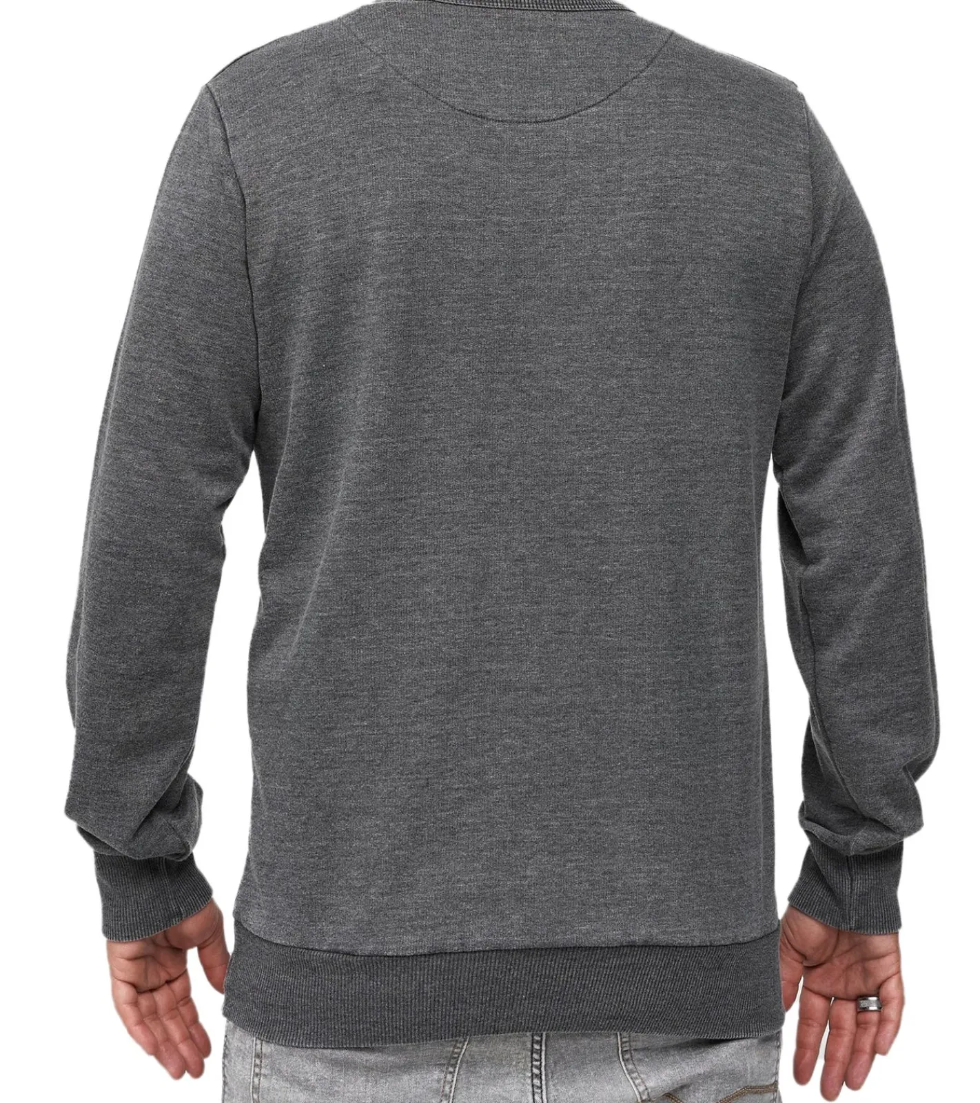 Pullover & Sweater*RE:COVERED X NFL Herren Rundhals-Pullover mit 窶寂雑reen Bay Packers-Print Langarm-Shirt Sweat-Shirt MMNFL991 Dunkel-Grau