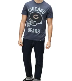 T-Shirts & Tank Tops*RE:COVERED X NFL Herren T-Shirt mit Chicago Bears-Print Baumwoll-Shirt Rundhals PCNFL714 Navy
