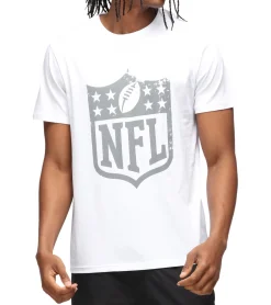 T-Shirts & Tank Tops*RE:COVERED X NFL Herren T-Shirt mit Vintage Shield-Print Baumwoll-Shirt Rundhals-Shirt MMNFL1197 Weiß