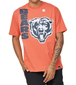T-Shirts & Tank Tops*RE:COVERED X NFL Herren T-Shirt mit großem BEARS Logo-Print Baumwoll-Shirt Rundhals-Shirt MMNFL1140 Orange
