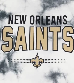 T-Shirts & Tank Tops*RE:COVERED X NFL Herren T-Shirt New Orleans Saints Logo-Schriftzug Baumwoll-Shirt Rundhals-Shirt RCNFL1395 Grau