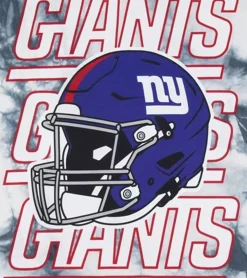 T-Shirts & Tank Tops*RE:COVERED X NFL Herren T-Shirt mit NEW YORK GIANTS Print Baumwoll-Shirt Rundhals-Shirt RCNFL1386 Blau