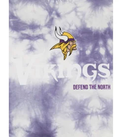 Tops & T-Shirts|T-Shirts & Tank Tops*RE:COVERED X NFL Herren T-Shirt Minnesota Vikings Logo-Schriftzug Baumwoll-Shirt Rundhals-Shirt RCNFL1390 Weiß/lila