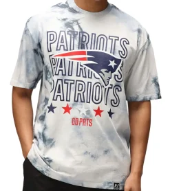 T-Shirts & Tank Tops*RE:COVERED X NFL Herren T-Shirt mit New England Patriots Print Baumwoll-Shirt Rundhals-Shirt RCNFL1382 Blau