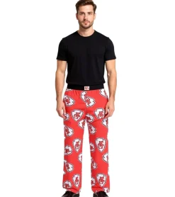 Nachtwäsche & Bademode*RE:COVERED X NFL Kansas City Chiefs Loungepants Herren Schlafanzug-Hose mit Team-Logo Baumwolle Pyjama-Hose RCNFL1400 Rot