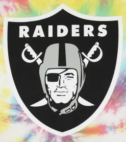 Große Größen|T-Shirts & Tank Tops*RE:COVERED X NFL Las Vegas Raiders Herren T-Shirt mit Logo-Print Baumwoll-Shirt Rundhals-Shirt RCNFL1379 Bunt