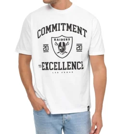 T-Shirts & Tank Tops*RE:COVERED X NFL Las Vegas Raiders Herren T-Shirt mit Logo-Print Baumwoll-Shirt Rundhals-Shirt MMNFL1211 Weiß