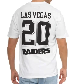 T-Shirts & Tank Tops*RE:COVERED X NFL Las Vegas Raiders Herren T-Shirt mit Logo-Print Baumwoll-Shirt Rundhals-Shirt MMNFL1211 Weiß