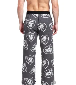 Nachtwäsche & Bademode*RE:COVERED X NFL Las Vegas Raiders Loungepants Herren Schlafanzug-Hose mit Team-Logo Baumwolle Pyjama-Hose RCNFL1406 Grau