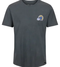 T-Shirts & Tank Tops*RE:COVERED X NFL Los Angeles Rams Herren T-Shirt mit Football-Helm Baumwoll-Shirt Rundhals-Shirt RCNFL1315H Grau