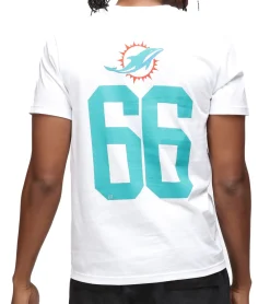 T-Shirts & Tank Tops*RE:COVERED X NFL Miami Dolphins Herren T-Shirt mit Logo-Print Baumwoll-Shirt Rundhals-Shirt MMNFL1209 Weiß