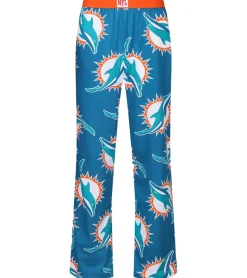 Nachtwäsche & Bademode*RE:COVERED X NFL Miami Dolphins Loungepants Herren Schlafanzug-Hose aus reiner Baumwolle Pyjama-Hose RCNFL1428 Blau/Weiß