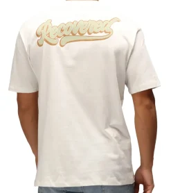 Große Größen|T-Shirts & Tank Tops*RE:COVERED X NFL Miami Dolphins Herren T-Shirt mit großem Front-Print Baumwoll-Shirt RCNFL1558 Ecru-Weiß