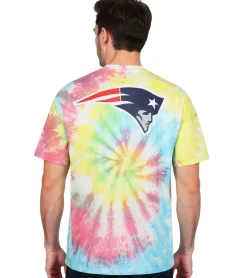 Große Größen|T-Shirts & Tank Tops*RE:COVERED X NFL New England Patriots Herren T-Shirt mit Logo-Print Baumwoll-Shirt Rundhals-Shirt RCNFL1381 Bunt