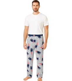 Nachtwäsche & Bademode*RE:COVERED X NFL New England Patriots Loungepants Herren Schlafanzug-Hose mit Team-Logo Baumwolle Pyjama-Hose RCNFL1399 Grau