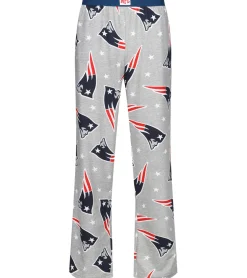 Nachtwäsche & Bademode*RE:COVERED X NFL New England Patriots Loungepants Herren Schlafanzug-Hose mit Team-Logo Baumwolle Pyjama-Hose RCNFL1399 Grau