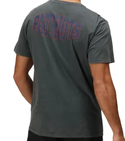 T-Shirts & Tank Tops*RE:COVERED X NFL New England Patriots Herren T-Shirt mit Football-Helm Baumwoll-Shirt Rundhals-Shirt RCNFL1315F Grau