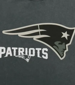 Große Größen|T-Shirts & Tank Tops*RE:COVERED X NFL New England Patriots Herren T-Shirt mit Logo-Print Baumwoll-Shirt Rundhals-Shirt RCNFL1317F Grau