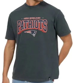 T-Shirts & Tank Tops*RE:COVERED X NFL New England Patriots Herren T-Shirt mit Logo-Print Baumwoll-Shirt Rundhals-Shirt MMNFL1207 Grau