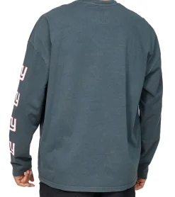 Pullover & Sweater*RE:COVERED X NFL New York Giants Herren Rundhals-Pullover mit Logo-Schriftzug Alltags-Sweater Baumwolle MMNFL1138 Grau