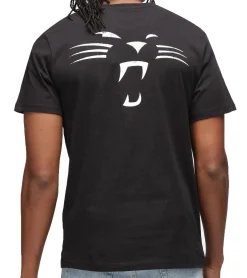T-Shirts & Tank Tops*RE:COVERED X NFL PANTHERS Herren T-Shirt mit Logo-Schriftzug Baumwoll-Shirt Rundhals-Shirt MMNFL1184 Schwarz